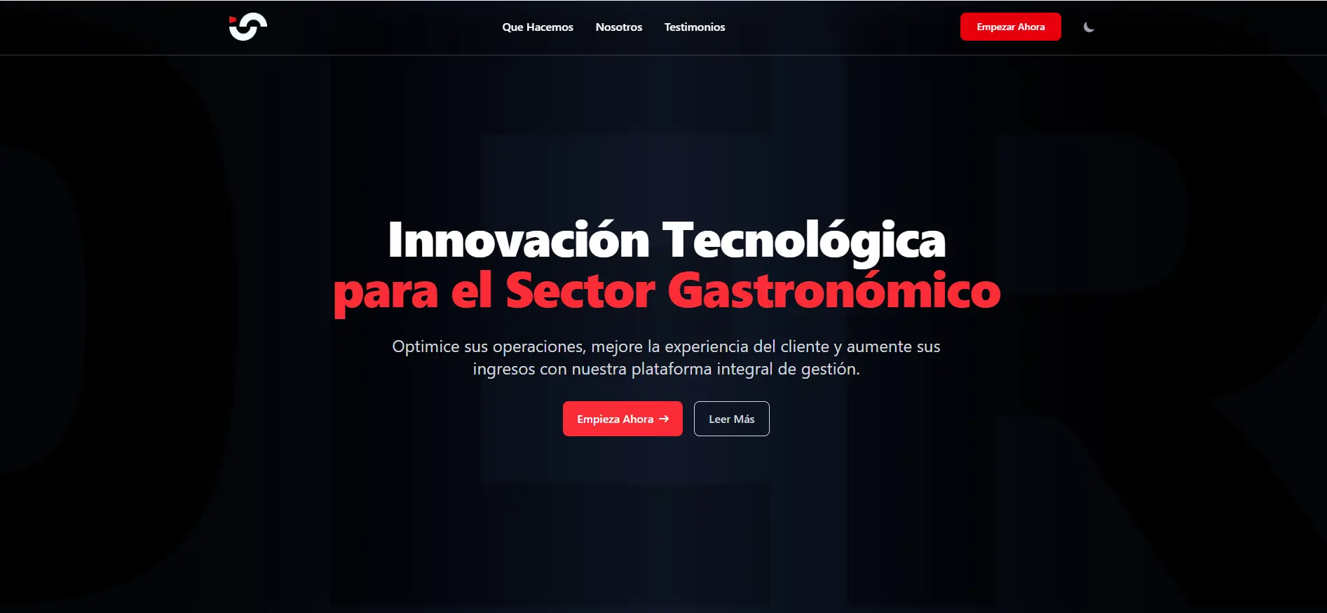 Screenshot of Orderly's Landing Page